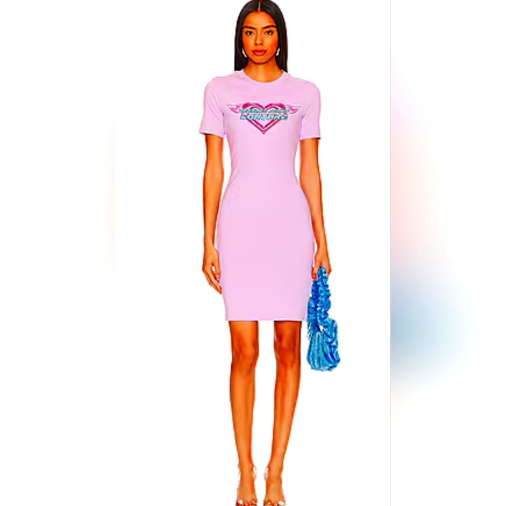Versace Jeans Couture Purple Short Sleeve Midi Dress
